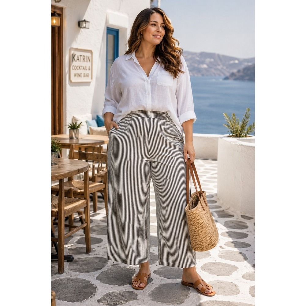 ASOS Design Striped Wide Leg Crop Pants NWOT Plus Size 2XL 20 22